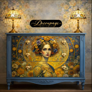 Papel De Seda Diosa Dorada Decoupage