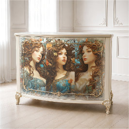 Papel De Seda Diosa floral Art Nouveau vintage bohemio victorian