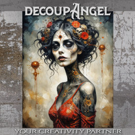 Papel De Seda Diosa gótica Santa Muerte - Desnuda -