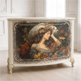 Papel De Seda Diosa Victoriana Floral Art Nouveau Elegante