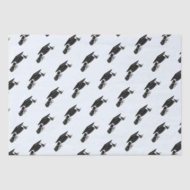 Papel De Seda Diploma de Grad Cap (negro) (Anverso)