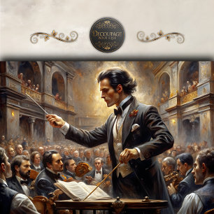 Papel De Seda Director de Orquesta Música Clásica Decoupage