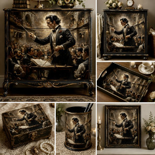 Papel De Seda Director de Orquesta Música Clásica Decoupage