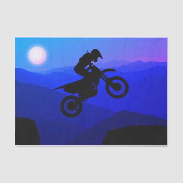 Papel De Seda Dirt Bike Full Moon Night Ride Motocross (Anverso)
