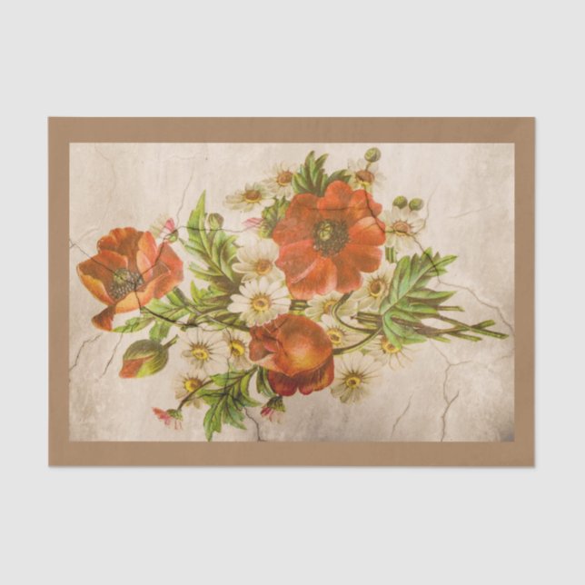 Papel De Seda Discoteca roja botánica victoriana con problemas (Anverso)