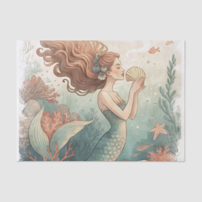 Papel de seda diseñado a medida MERMAID (Anverso)