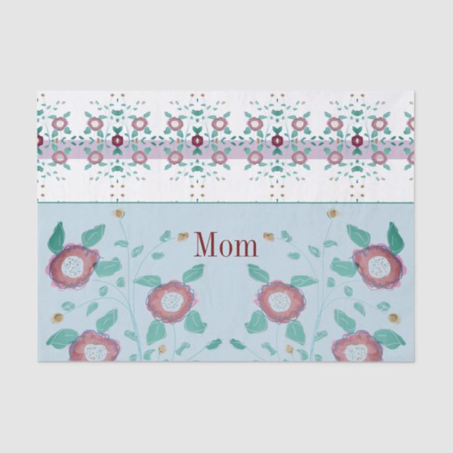 Papel De Seda Diseñador Floral Y Patterado (Anverso)