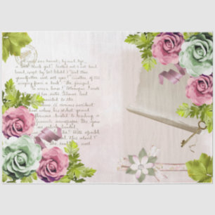 Papel De Seda Diseño 13 de la Serie Rosa Romántica