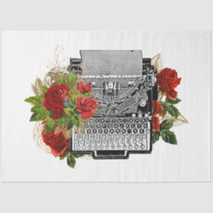 Papel De Seda Diseño 15 de la Serie Steampunk de Rosa Roja