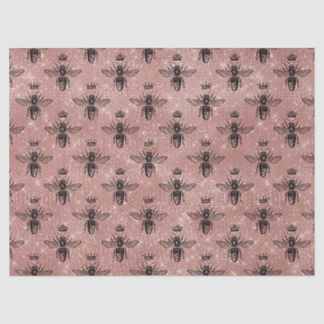 Papel de seda Diseño 1 Serie Abeja Oro Rosa (Anverso)