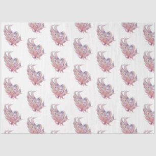 Papel De Seda Diseño 34 de la Serie de Conchas de Aquarela Subma