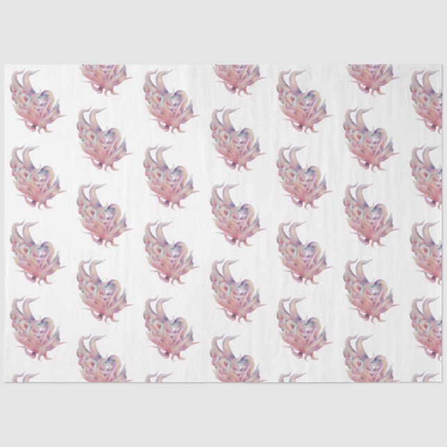 Papel De Seda Diseño 34 de la Serie de Conchas de Aquarela Subma (Anverso)