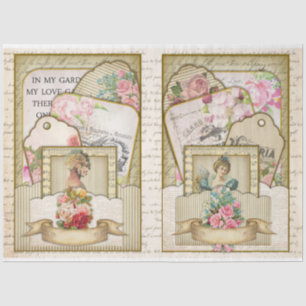 Papel De Seda Diseño 5 de la serie Victoriana Shabby Chic