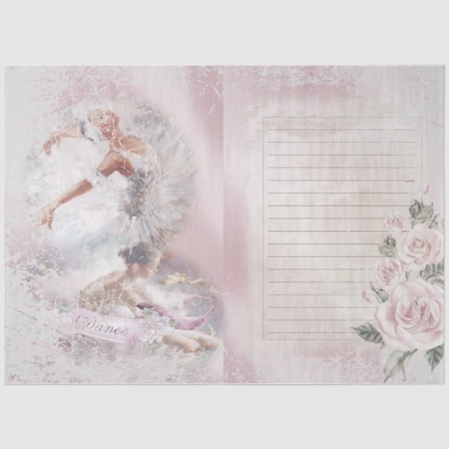 Papel de seda Diseño 6 de la serie Ballet Romace (Anverso)