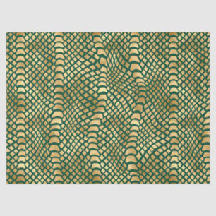 Papel De Seda Diseño 6 de la Serie Safari Esmeralda y Oro