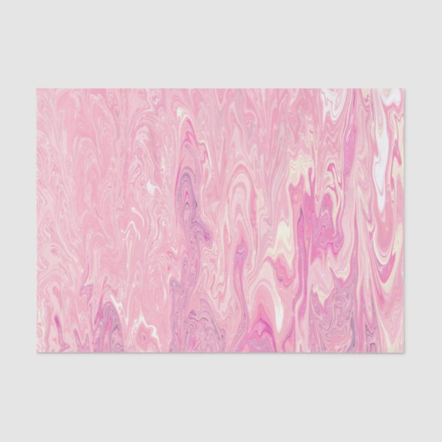Papel De Seda Diseño abstracto de pinturas de mármol blanco rosa (Anverso)