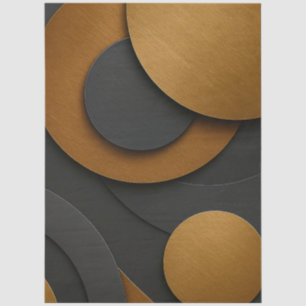 Papel De Seda Diseño abstracto geométrico de lujo negro y oro
