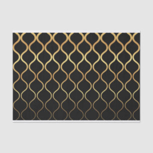 Papel De Seda Diseño abstracto negro, dorado, fresco, moderno, r