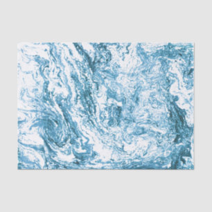 Papel De Seda Diseño abstracto veteado el   azul y blanco