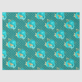Papel De Seda Diseño Aqua y Gold Series 2
