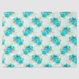 Papel De Seda Diseño Aqua y Gold Series 5