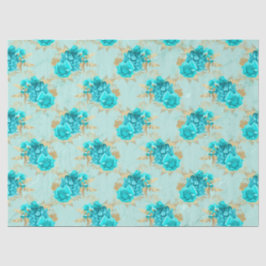Papel De Seda Diseño Aqua y Gold Series 7