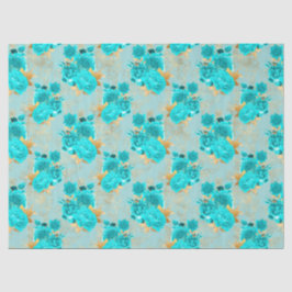 Papel De Seda Diseño Aqua y Gold Series 9
