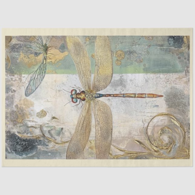 Papel De Seda Diseño artístico de la serie de la libélula #9 (Anverso)