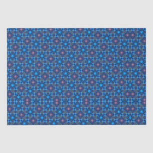 Papel De Seda Diseño azul florido barroco