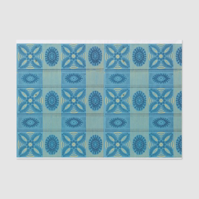 Papel De Seda Diseño azul vintage (Anverso)