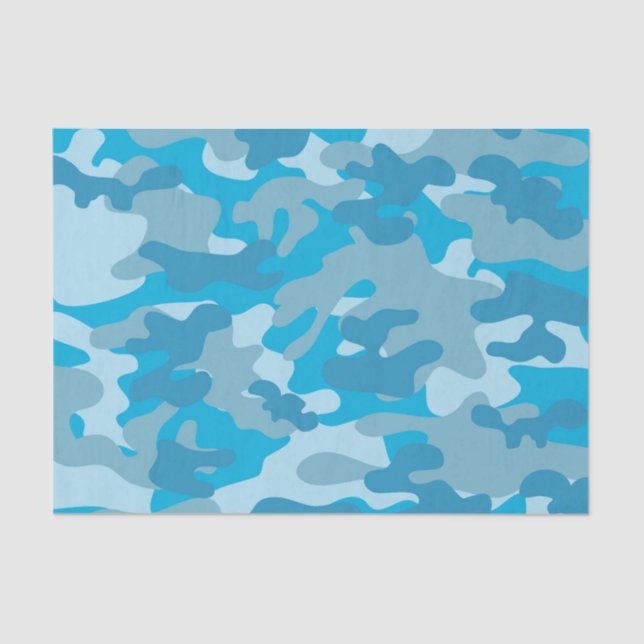 Papel De Seda Diseño azul y gris de Camo (Anverso)