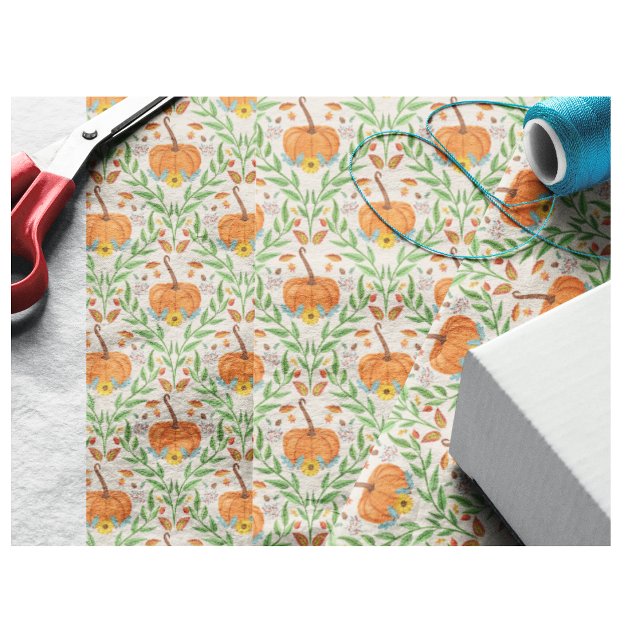 Papel De Seda Diseño Botánico de Calabaza de Otoño (Subido por el creador)