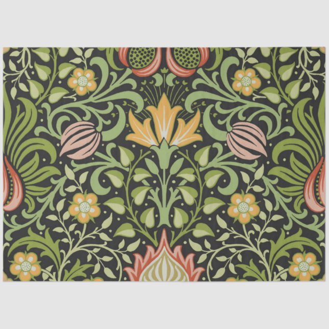 Papel De Seda Diseño botánico floral persa William Morris (Anverso)