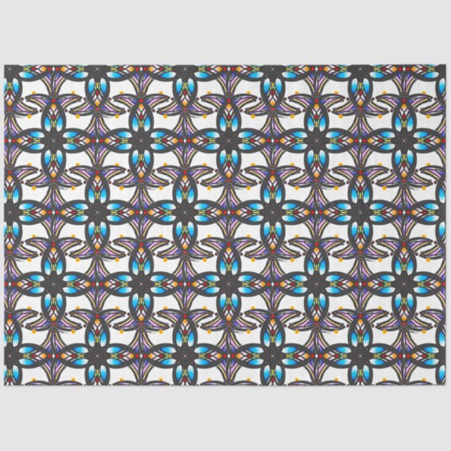 Papel De Seda Diseño circular de vidrio manchado (Anverso)