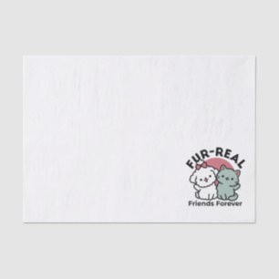 Papel De Seda Diseño 'Cuatro amigos reales para siempre' de gato