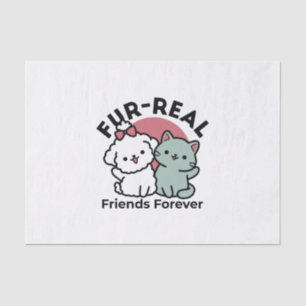 Papel De Seda Diseño 'Cuatro amigos reales para siempre' de gato