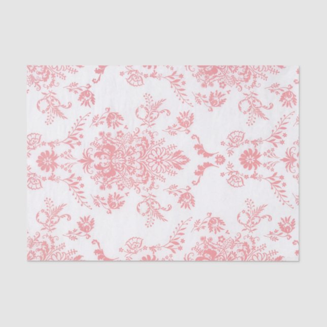 Papel De Seda Diseño damasco en rosa (Anverso)