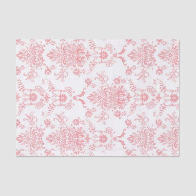 Papel De Seda Diseño damasco en rosa (Anverso)