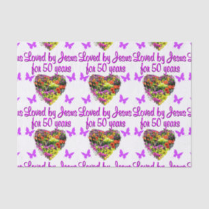 Papel De Seda DISEÑO DE 50 CUMPLEAÑOS DE bonito PURPLE