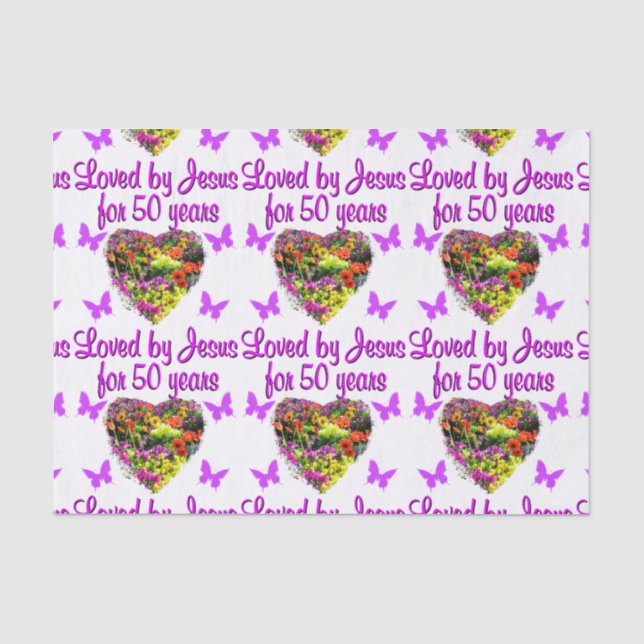 Papel De Seda DISEÑO DE 50 CUMPLEAÑOS DE bonito PURPLE (Anverso)