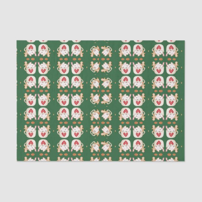 Papel De Seda Diseño de abstracto geométrico de cacao para navid (Anverso)