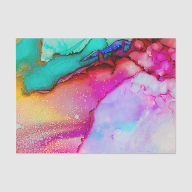 Papel De Seda Diseño de acuarela de mármol abstracto moderno (Anverso)