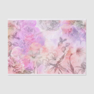 Papel De Seda Diseño de acuarela floral abstracta de Bonito