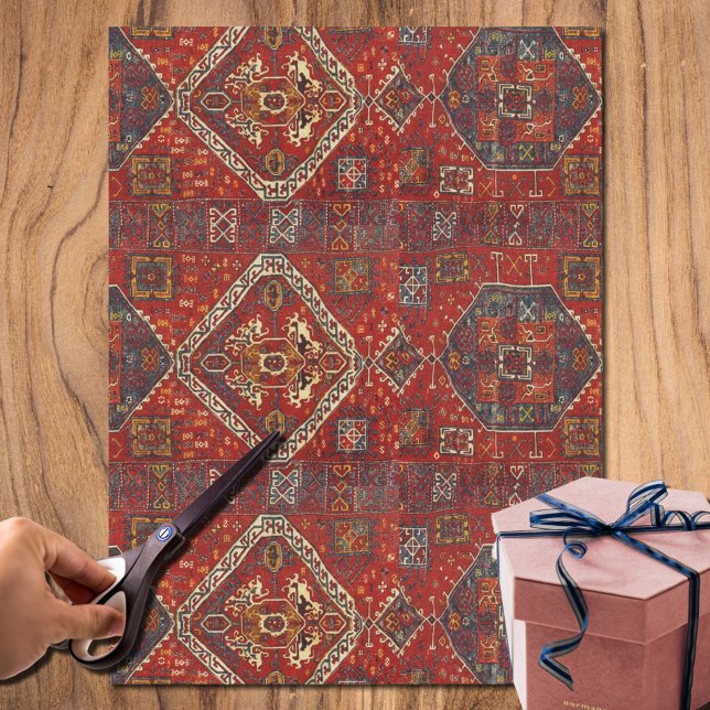 Papel De Seda Diseño de alfombras orientales en rojo oscuro (Subido por el creador)