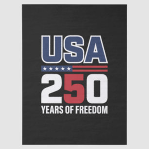 Papel De Seda Diseño de bandera patriótica USA 250 años de liber