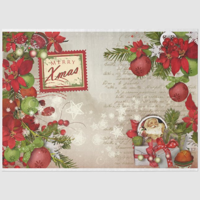 Papel De Seda Diseño de Bayas de Navidad Serie 1 (Anverso)