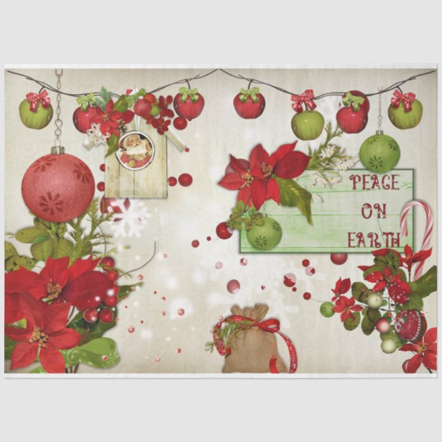 Papel De Seda Diseño de Bayas de Navidad Serie 2 (Anverso)