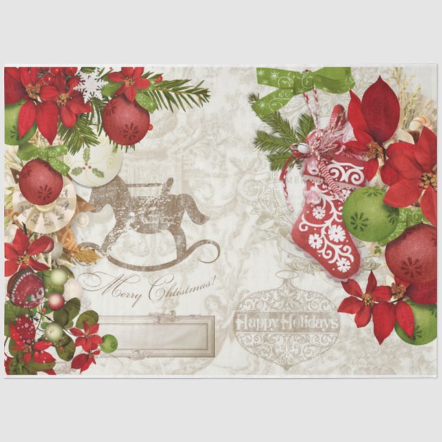 Papel De Seda Diseño de Bayas de Navidad Serie 6 (Anverso)