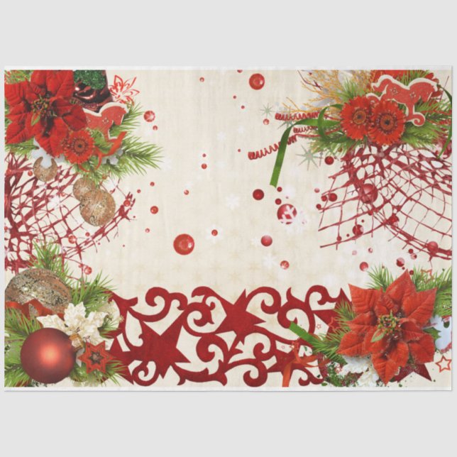 Papel De Seda Diseño de Bayas de Navidad Serie 8 (Anverso)