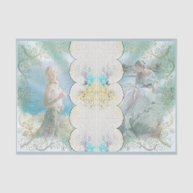 Papel De Seda Diseño de belleza de playa serie 6 (Anverso)